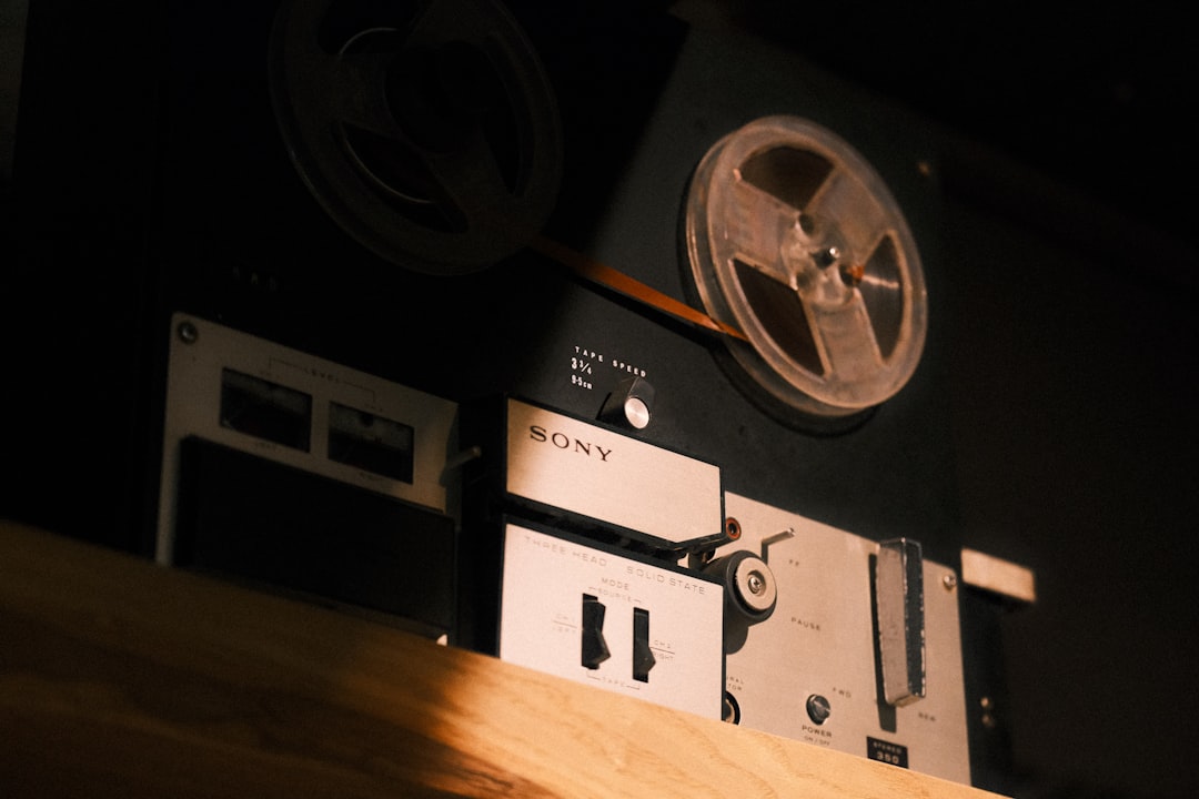 a close up of a reel on a wall